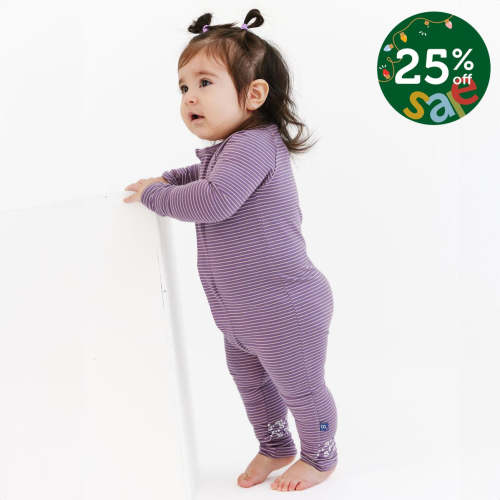 plum / rainy day stripe cloudstretch™ magnetic convertible coverall – Magnetic Me