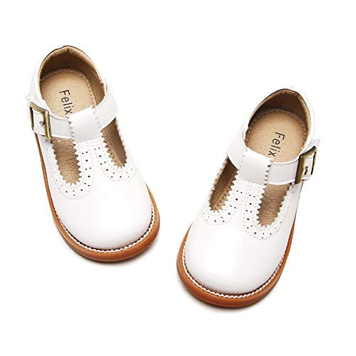 Felix & Flora Toddler Little Girl Mary Jane Dress Shoes - Ballet Flats for Easter Flower Girl Party School Shoes.