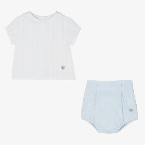 Artesanía Granlei - Baby Boys Blue & White Buster Suit | Childrensalon Outlet