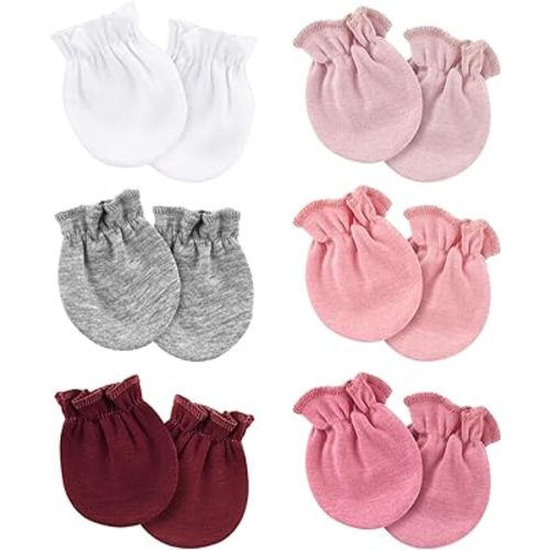 Newborn Baby Mittens No Scratch Cotton Elastic Wrist Gloves Infant Toddler Mittens for Baby Boy Girl 0-6 Months