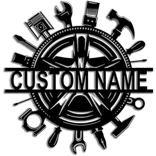 Personalized Garage Tools Name Metal Sign,Custom Garage Metal Wall Art,Workshop Decor,Car Mechanic Repair Decor,Garage Decor,Workshop Workers Gift,Car Enthusiasts Gift,8-24 inch