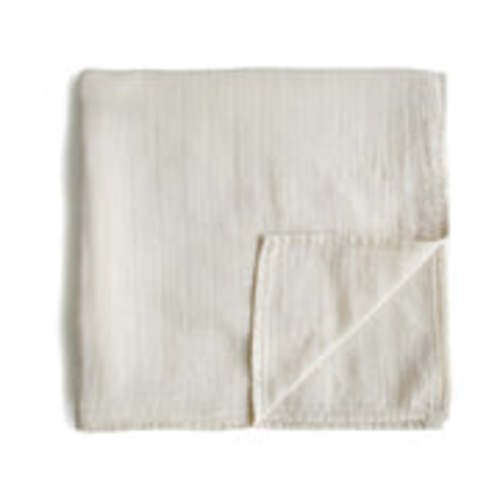 Organic Cotton Muslin Swaddle Blanket (Fog)