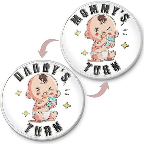 Fathers Day Gift for New Dad Baby Shower Gifts Parents Decision Coins for New Mom&Dad,Funny New Parents Gifts for Couples