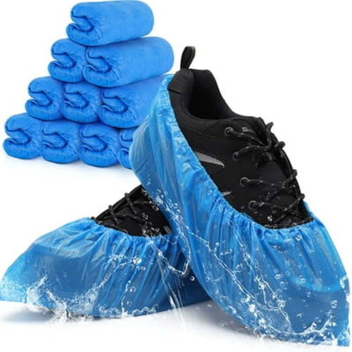 Shoe Covers Disposable Non-slip for Indoors -200 Pack (100 Pairs) Waterproof Boot Cover, Recyclable, Waterproof, Non slip, Dust proof, One Size Fit All, Blue, Protect Your Shoes,Floor,Carpet