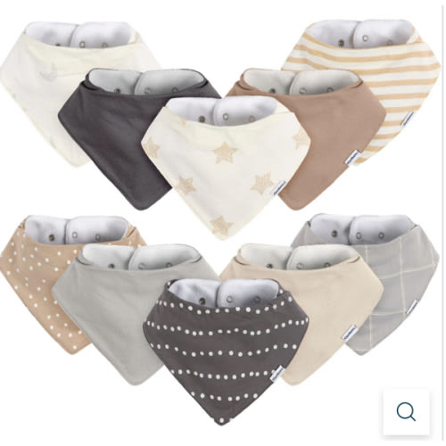 10-Pack Baby Neutral Stars & Moons Jersey Bandana Bibs – Gerber Childrenswear