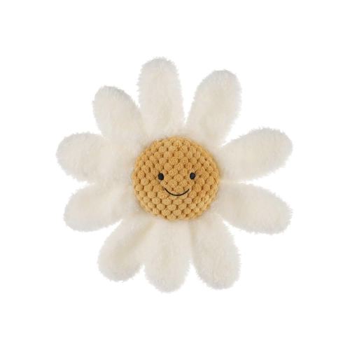 Apricot Lamb Baby Lovey Daisy Soft Rattle Toy, Plush Stuffed Flowers for Newborn Soft Over 0 Months (White Daisy)