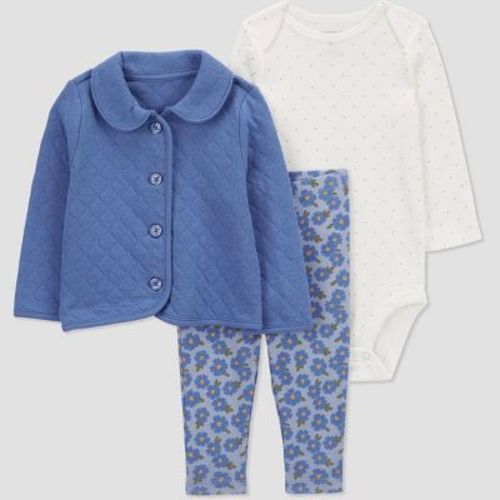 Carter's Just One You® Baby Girls' Floral Top & Bottom Set - Blue, Size: 12M