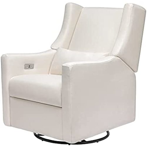 Babyletto Kiwi Electronic Power Recliner and Swivel Glider with USB Port in Performance Cream Eco-Weave, Water Repellent & Stain Resistant, Greenguard Gold and CertiPUR-US Certified