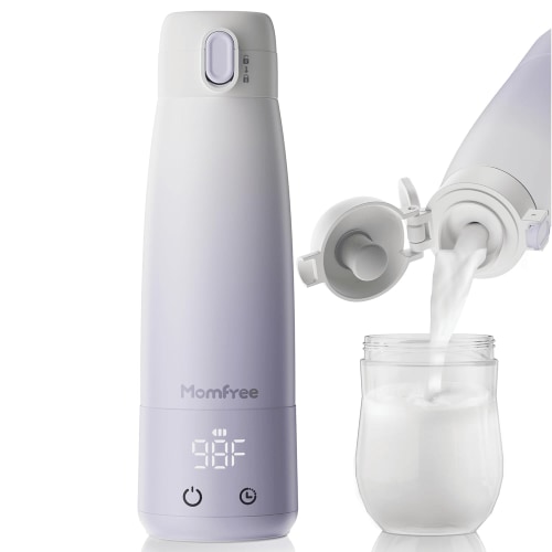 Portable Bottle Warmer for Breastmilk: Baby Milk Warmers with Smart Touch LED Temperature Control | Food-Grade Cordless On The Go Heating Bottles - 5 Mins Quick Milk Heating & Water 12 Ounces,Purple