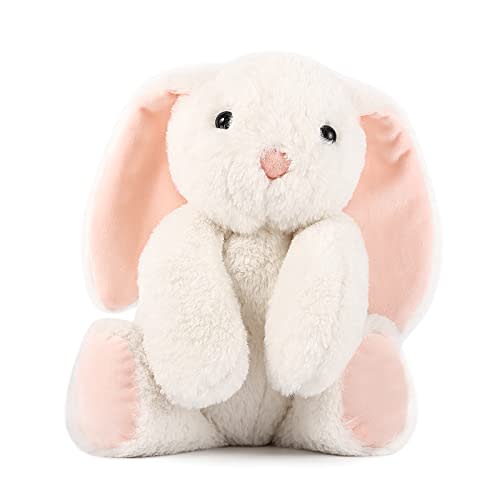 TCBunny Baby Bunny Bedtime Stuffed Animal Plush Toy Easter Stuffer Gifts for Girls, Boys, Kids 11" (White)