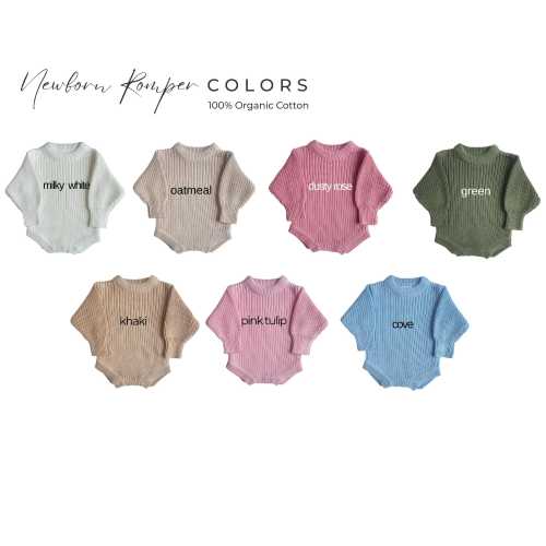 Keepsake Embroidered Knit Oversized Sweater Romper, Personalized Newborn Name Chunky Sweater Romper Baby Infant, Embroidered Newborn Sweater