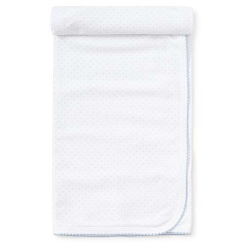 White/Blue New Kissy Dots Print Blanket