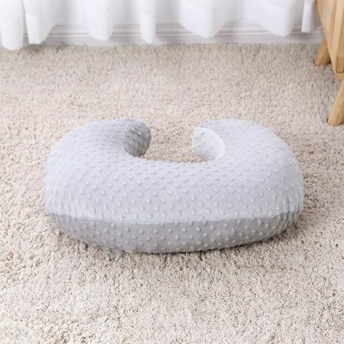 ESEN Baby Nursing Pillow and Body Positioner for Breast Feeding and Bottle Feeding, Ultra Soft Baby Breastfeeding Pillows with Removable Nursing Pillow Cover for More Support for Mom and Baby (Gray)