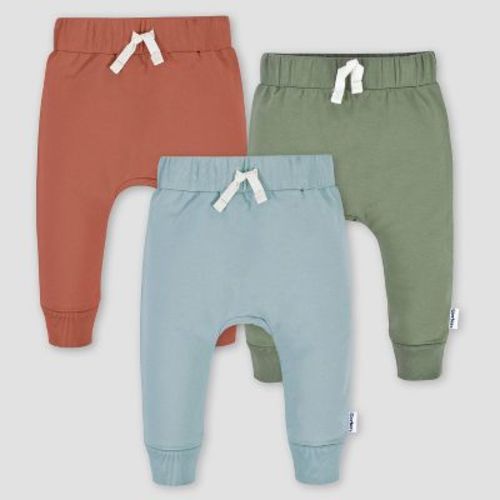 Gerber Baby 3pk Jogger Pants - Heathered Gray 0-3m