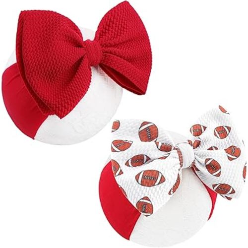 Baby Girl Football Outfit Sports Headbands for Girls Hair Bows Super Bowl Hair Accessories Newborn Toddler Headband Football Baby Clothes
