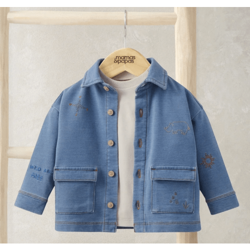 Denim Shacket & T-Shirt 6-9 M