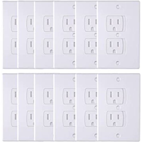 AUSTOR 12 Pack Baby Safety Electric Outlet Covers Baby Safety Self Closing Wall Socket Plugs Plate Alternate for Child Proofing
