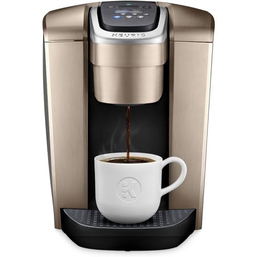 Keurig K-Elite Single Serve K-Cup Pod Coffee Maker, with Strength and Temperature Control, Iced Coffee Capability, 8 to 12oz Brew Size, Programmable, Brushed Gold
