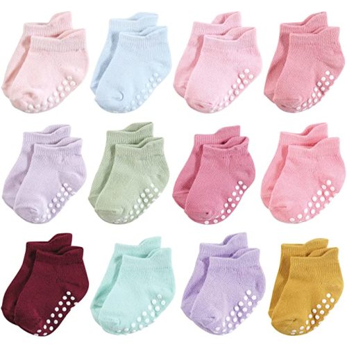 Hudson Baby unisex-baby Non-skid No-show Socks - Multi Girl