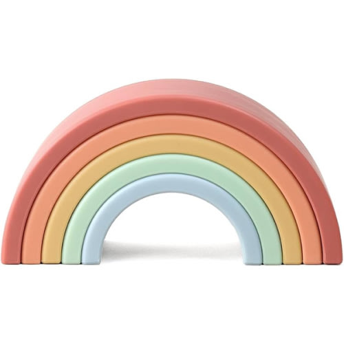 Itzy Ritzy Rainbow Stacker Toy - Includes 5 Arches for Stacking; Helps Develop Hand-Eye Coordination; Rainbow