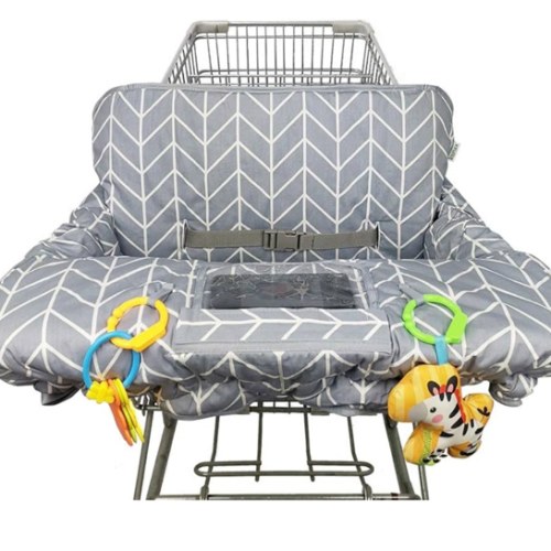 Shopping Cart Cover for Baby ICOPUCA Cotton High Chair Cover, Reversible, Machine Washable for Infant, Toddler, Boy or Girl (Grey Arrow Print)
