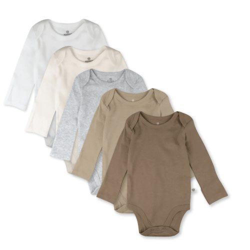 5-Pack Organic Cotton Long Sleeve Bodysuits | Honest Baby Clothing