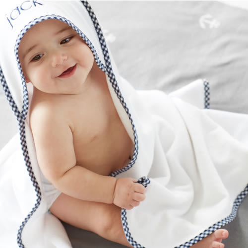 Gingham Baby Hooded Towels | Pottery Barn Kids
