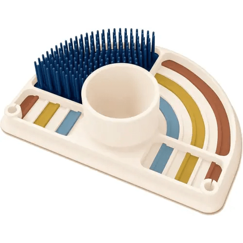 Dr. Brown's 2-in-1 Dry & Prep Silicone Mat, Silicone Baby Bottle Drying Mat with Removable Pegs for Baby Essentials, Built-in Bottle Prep, BPA-Free