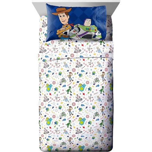 Jay Franco Disney Toy Story Buzz & Woody Twin Sheet Set - 3 Piece Set Super Soft and Cozy Kid’s Bedding - Fade Resistant Microfiber Sheets (Official Disney Product)