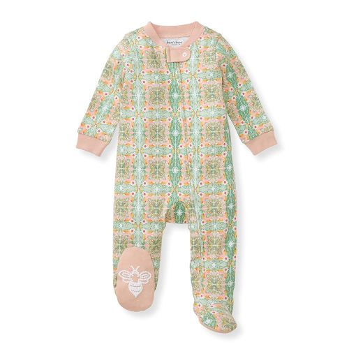 Burt's Bees Baby Girls Footed One-piece Pajamas, Sleep and Play Loose Fit, 100% Organic Cotton, Sizes NB to 6-9 Months