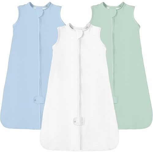 TotAha Baby Sleep Sack 0-6 Months Babies Wearable Blanket Buttery Soft Sleepsacks 2-way Zipper Light Sleeping Bag 0.5 TOG, 3-Pack