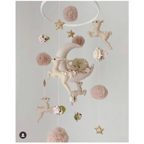 Leaping Fawn Baby Mobile | Baby Crib Mobile | Baby Shower | Nursery decor | Handmade Baby Mobile