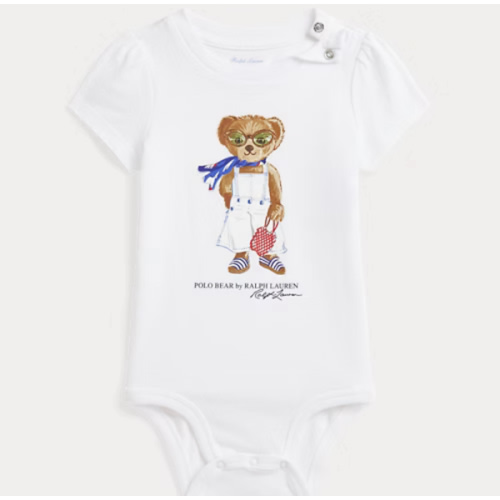 Polo Bear Cotton Jersey Bodysuit