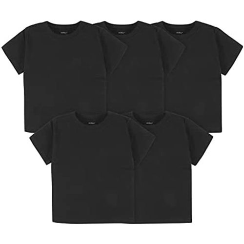 Gerber Baby Toddler 5-Pack Solid Short Sleeve T-Shirts Jersey 160 GSM