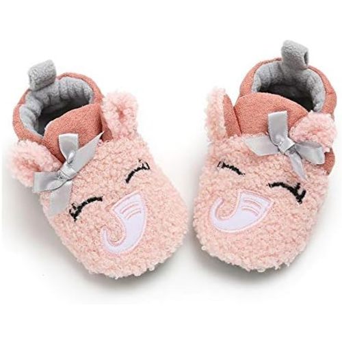 RVROVIC Baby Boys Girls Cozy Fleece Boots with Non Skid Bottom Warm Winter Socks Slippers