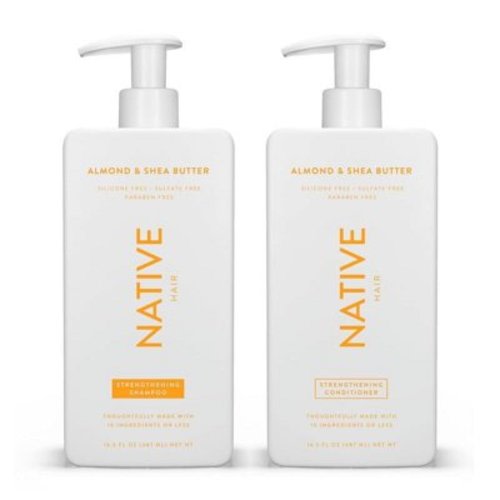 Native Shampoo and Conditioner Contain Naturally Derived Ingredients| All Hair Type Color & Treated, Fine to Dry Damaged, Sulfate & Dye Free - Almond & Shea Butter, 16.5 fl oz each (2 pack) C29