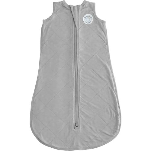 DREAMLAND BABY Bamboo Viscose Sleep Sack (0-6 Months). Ultra Soft Blanket w/ 2-Way Zipper. 97% Viscose, 3% Spandex (Grey)