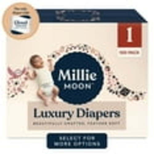 Millie Moon Luxury Diapers, Size 1, 100 Count (Select for More Options)
