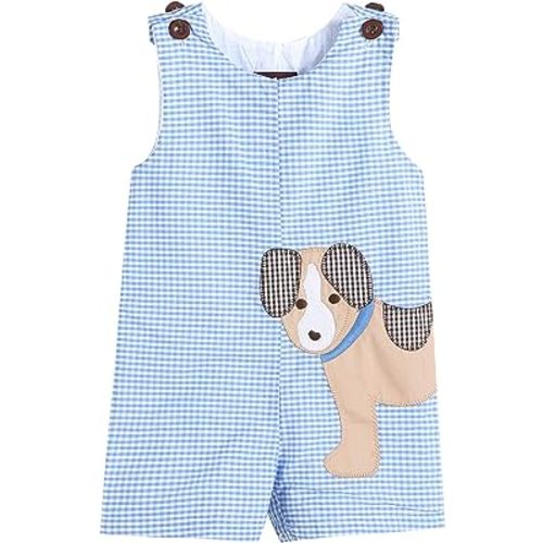 Lil cactus Baby Boys Applique Shortall Overalls Romper