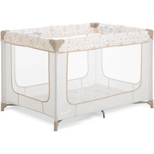 Dream On Me Zodiak Baby Playard, Breathable Mesh Sides, Soft Comfortable Mattress, Quick & Easy to Fold with Travel Carry Bag, Compact Space Saving Design - Beige
