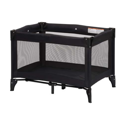 Babideal Portable Baby Play Yard with Mesh Sides and Padded Mat, Licorice Root Black