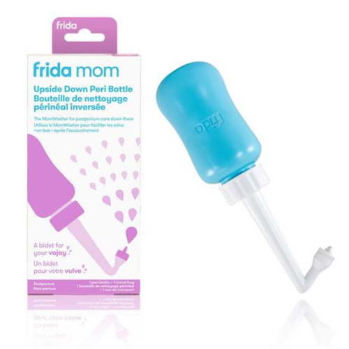 Frida Mom - Upside Down Peri Bottle - Postpartum Recovery - The Original Fridababy MomWasher for Perineal Recovery and Cleansing After Birth - Hospital Bag Essential, Newborn Baby, Cleansing after Birth, + Travel Bag