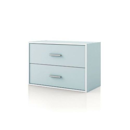 24/7 Shop At Home 15.7" Silkpath Modern 2 Drawer Stackable and Modular Bookcase