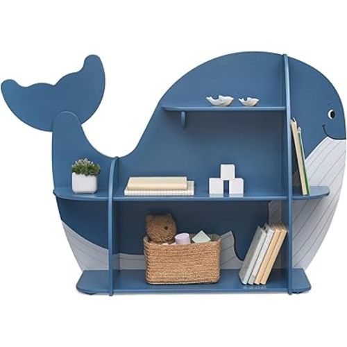 Delta Children Whale Bookcase - Greenguard Gold Certified, Blue