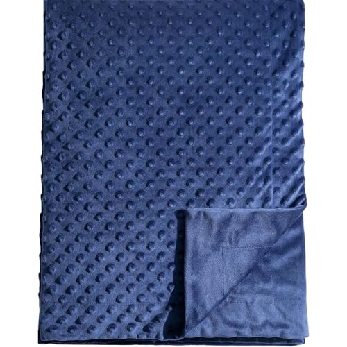 david's kids Micro Fleece Minky Baby Blanket for Boys Girls Neutral with Double Layer and Soothing Raised Dots, Breathable and Soft Lightweight Receiving Blanket for Newborns 30x40 Inches, Navy Blue