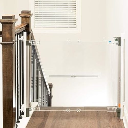 Qdos Safety Crystal Designer Baby Safety Gate - Meets Tougher European Standards - Modern Design and Unparalleled Safety - Beauty & Safety Together at Last - Simple Installation | Hardware Mount
