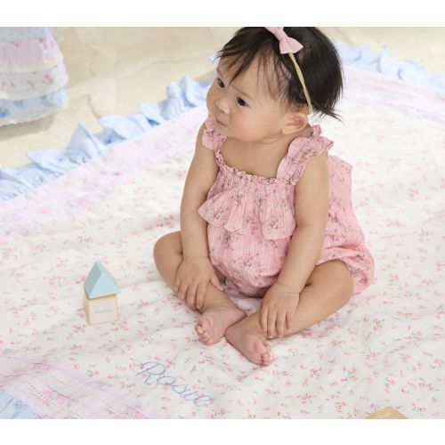 LoveShackFancy Ruffled Oversized Muslin Baby Blanket