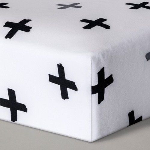 Fitted Crib Sheet Plus - Cloud Island™ - Black/White