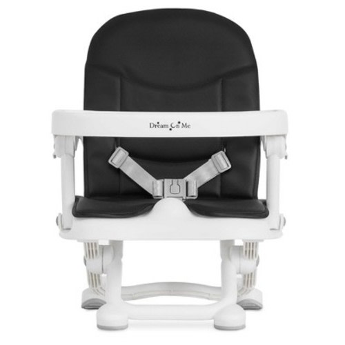 Dream On Me Munch N Go Booster Seat, Lightweight Compact Fold Travel Booster Seat, 3-in-1 Convertible, Three Level Height and Tray Adjustment, Color: Black