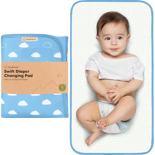 Portable Diaper Changing Pad - Waterproof Foldable Baby Changing Mat - Travel Diaper Change Mat - Lightweight Changing Pads for Baby - Baby Changer - Machine Washable (Cloud)